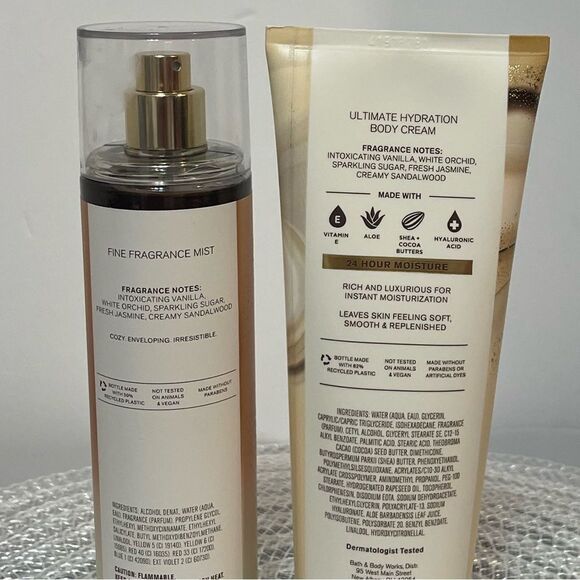Bath & Body Works Warm Vanilla Sugar Set - Fragrance Mist & Body Cream NWT - Picture 2 of 2